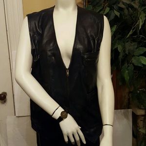 DKNY soft leather vest  size 4